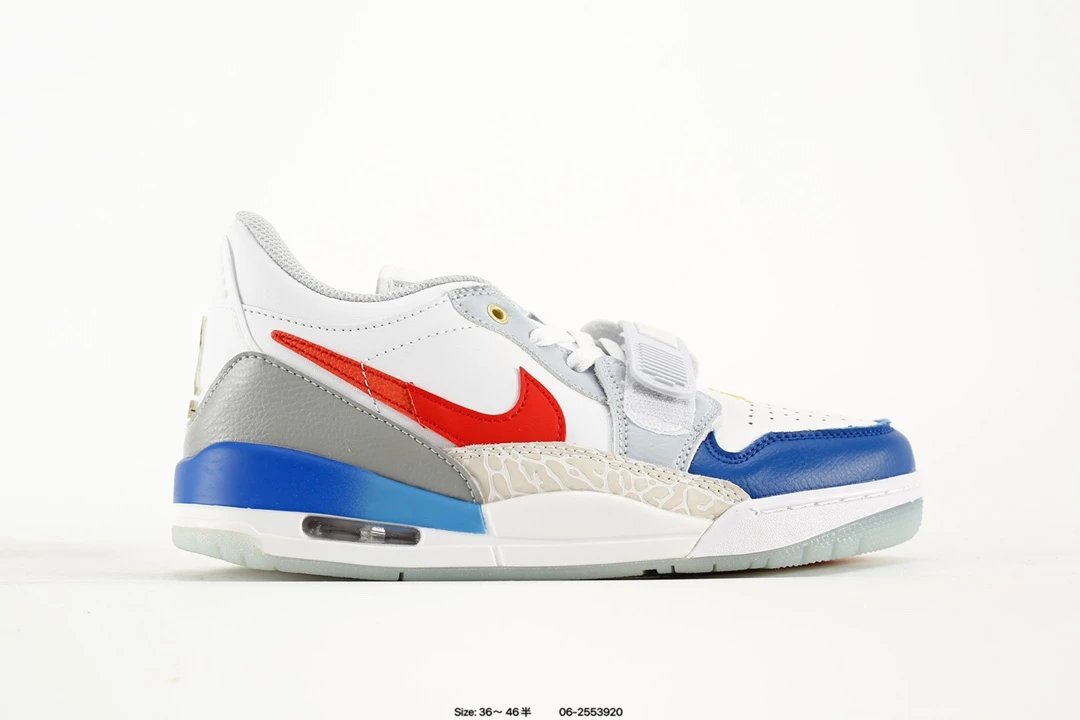 Air Jordan Legacy 312 Low White Blue Red Elephant Sneakers