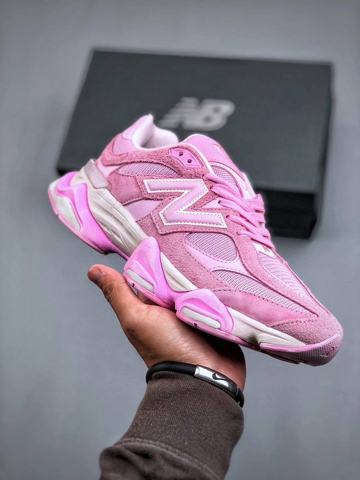 New Balance 9060 Pink Retro Chunky Dad Sneakers
