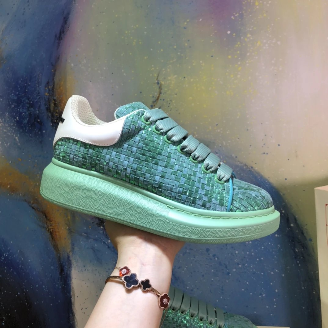 Alexander McQueen White Platform Leather Sneakers