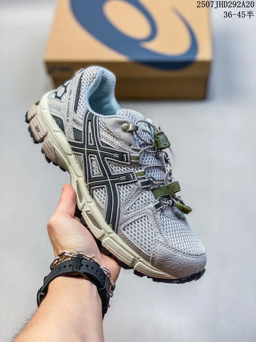 Asics Retro Gray Blue Mesh Suede Running Shoes