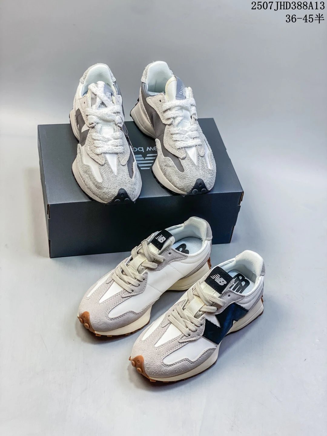 New Balance 327 Beige Grey Blue Retro Running Shoes