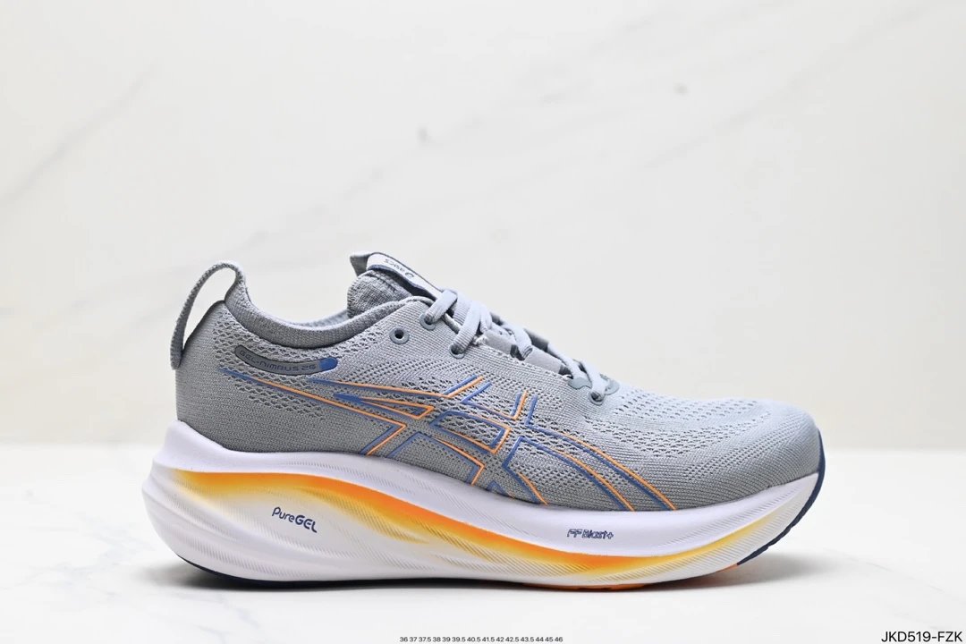 Asics GEL-NIMBUS Gray Orange Cushioned Running Shoes