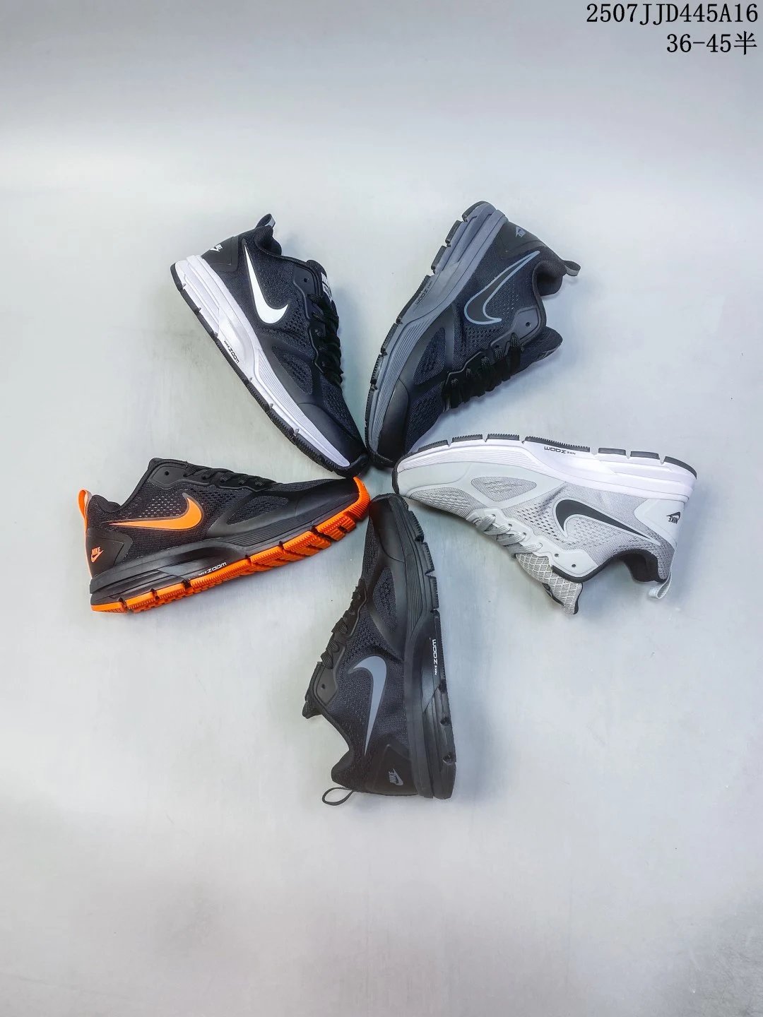 Nike Zoom Mesh Running Shoes Black White Unisex Sneakers