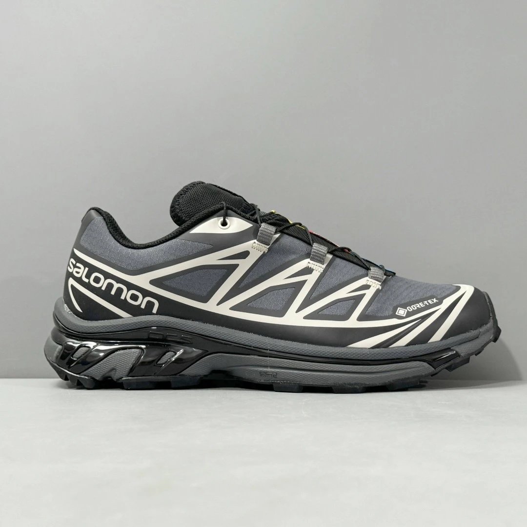 Salomon XT-6 GTX Gray Black Trail Running Shoes