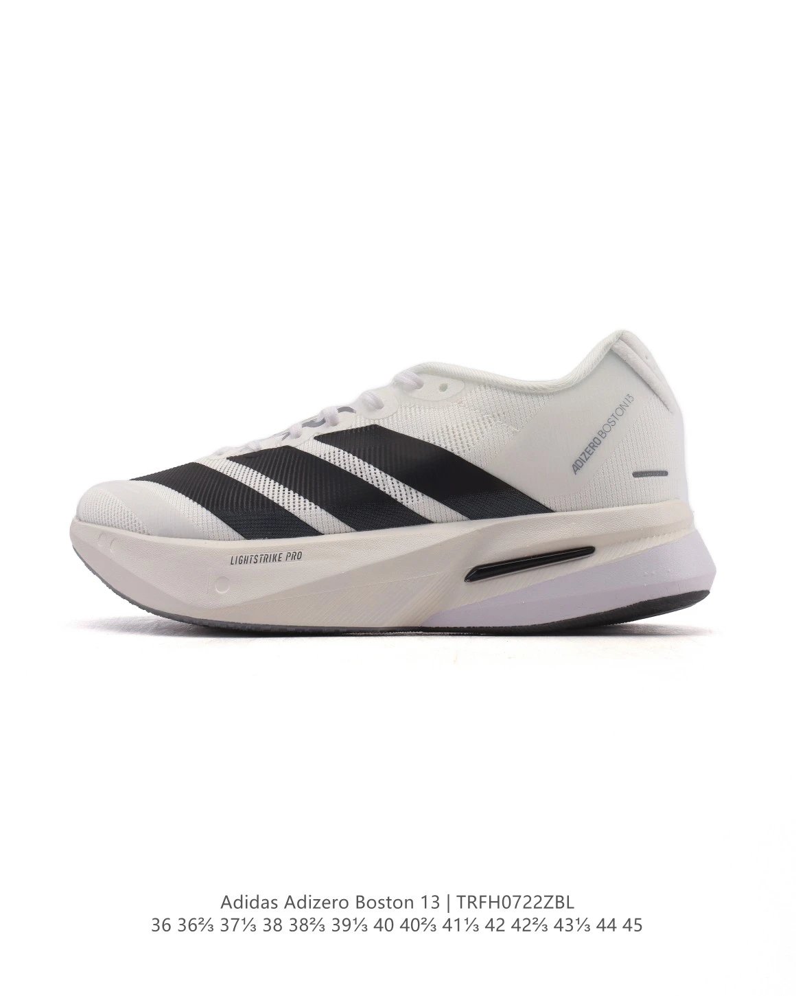 Adidas Adizero Boston 13 White/Black Lightstrike Pro Shoes