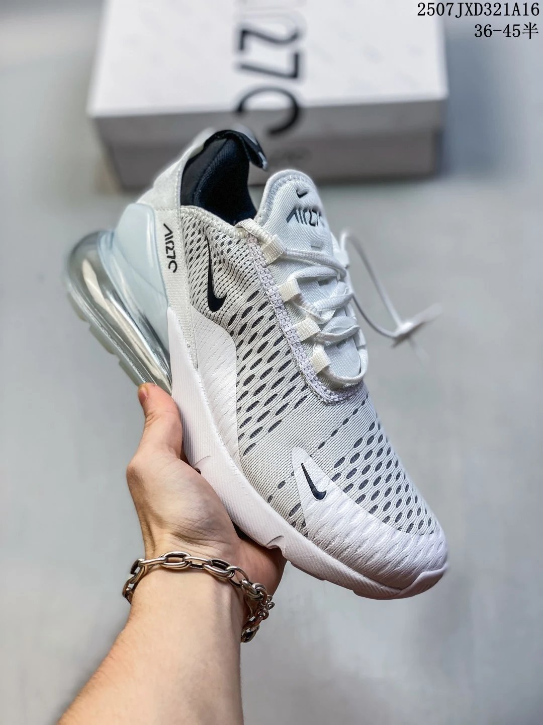Nike Air Max 270 White Grey Mesh Running Sneakers