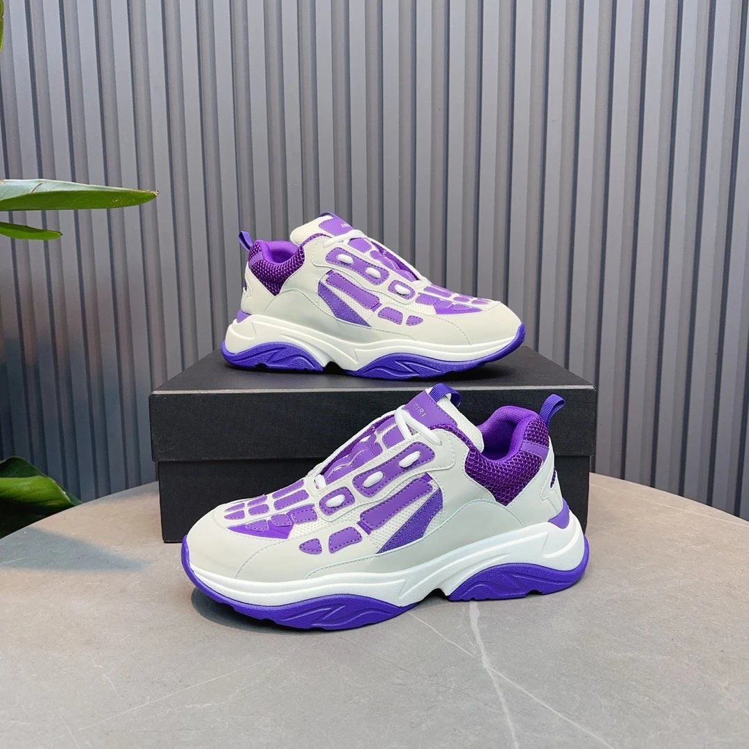 Amiri Purple White Chunky Dad Sneakers Leather Mesh