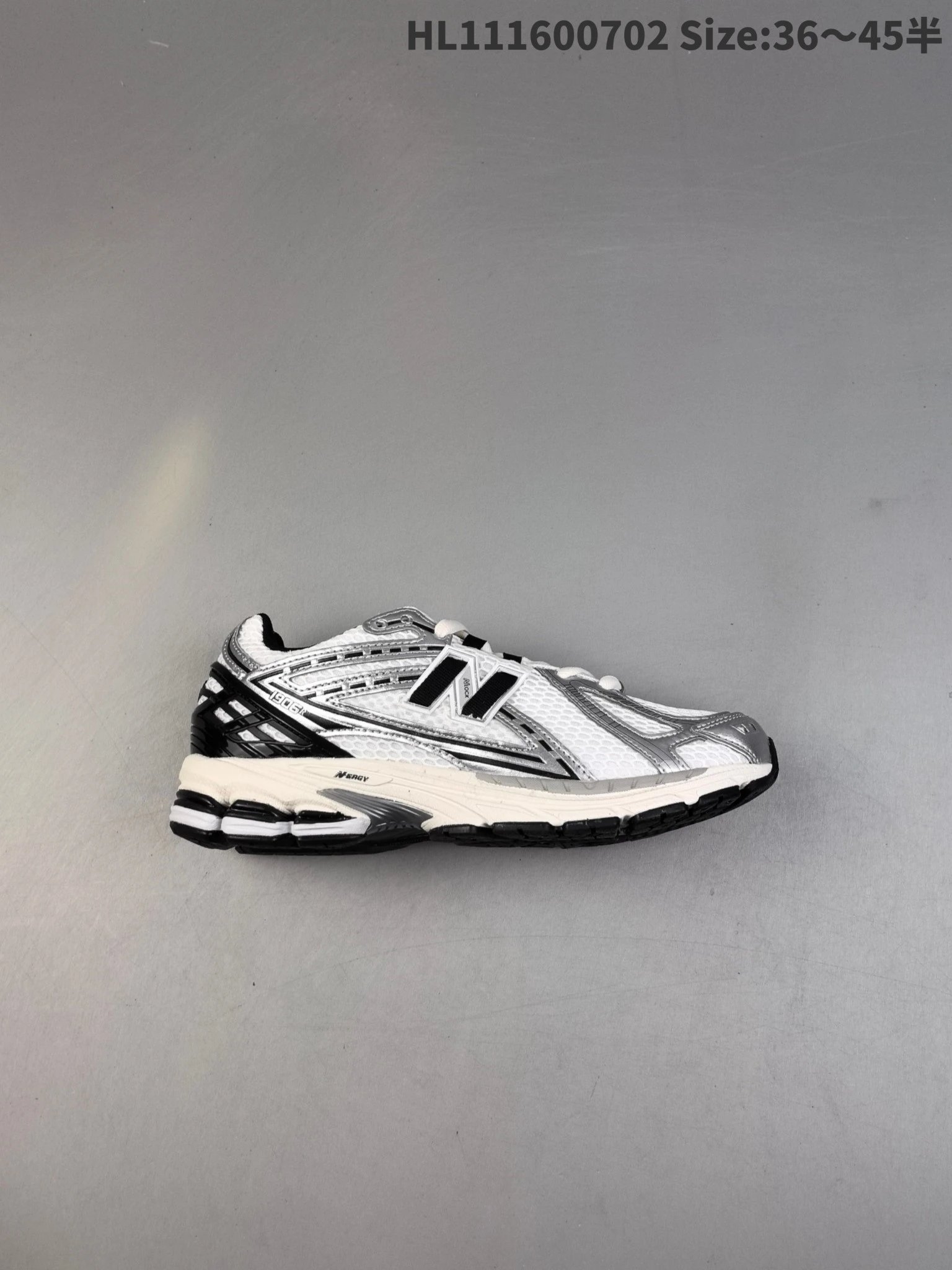 New Balance Silver Black Retro Running Shoes Unisex Sneakers