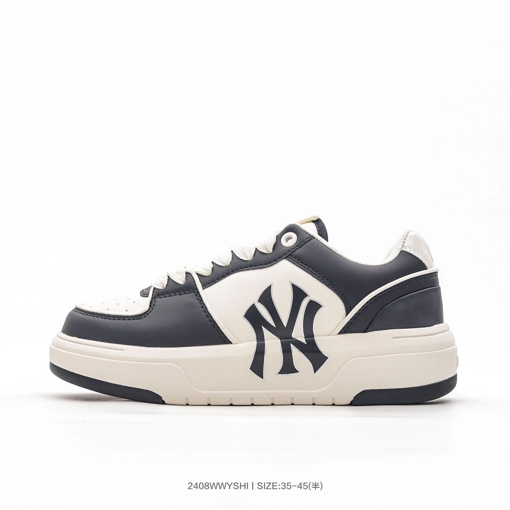 ShoesMLB Yankees White Chunky Platform Dad Sneakers