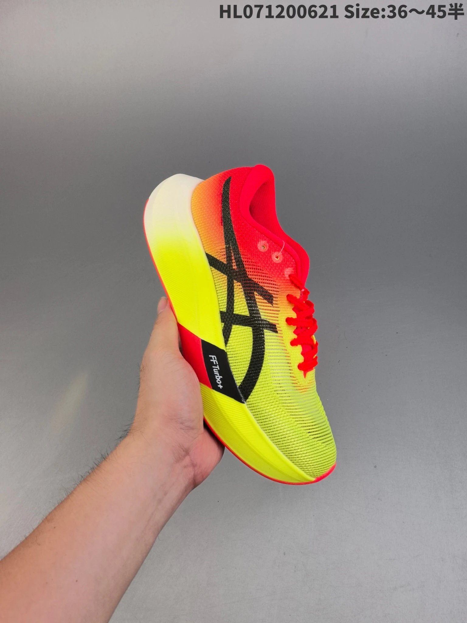 ASICS FF Turbo+ Red Yellow Carbon Racing Running Shoes