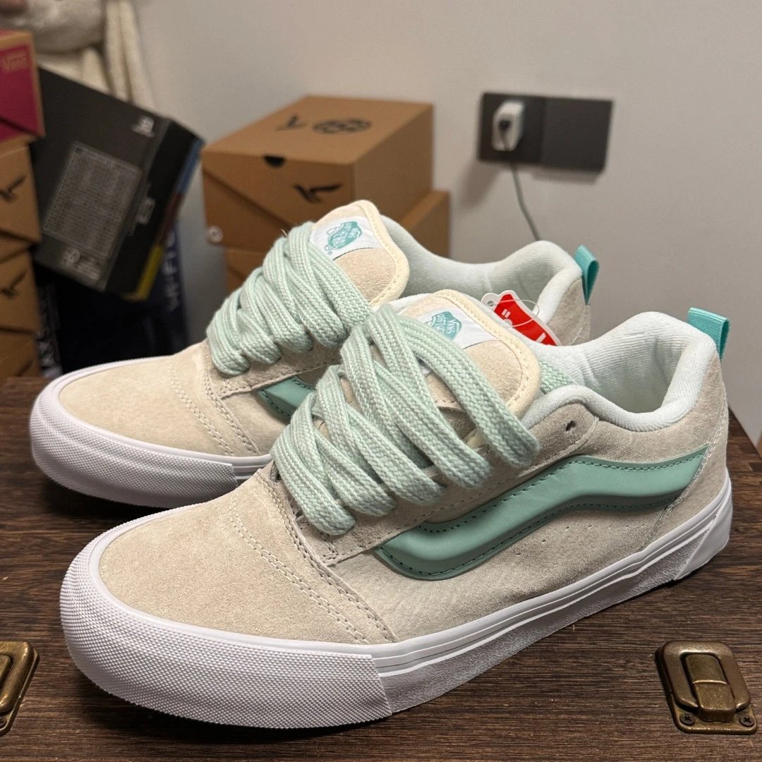 Vans Old Skool Cream Mint Green Skate Shoes