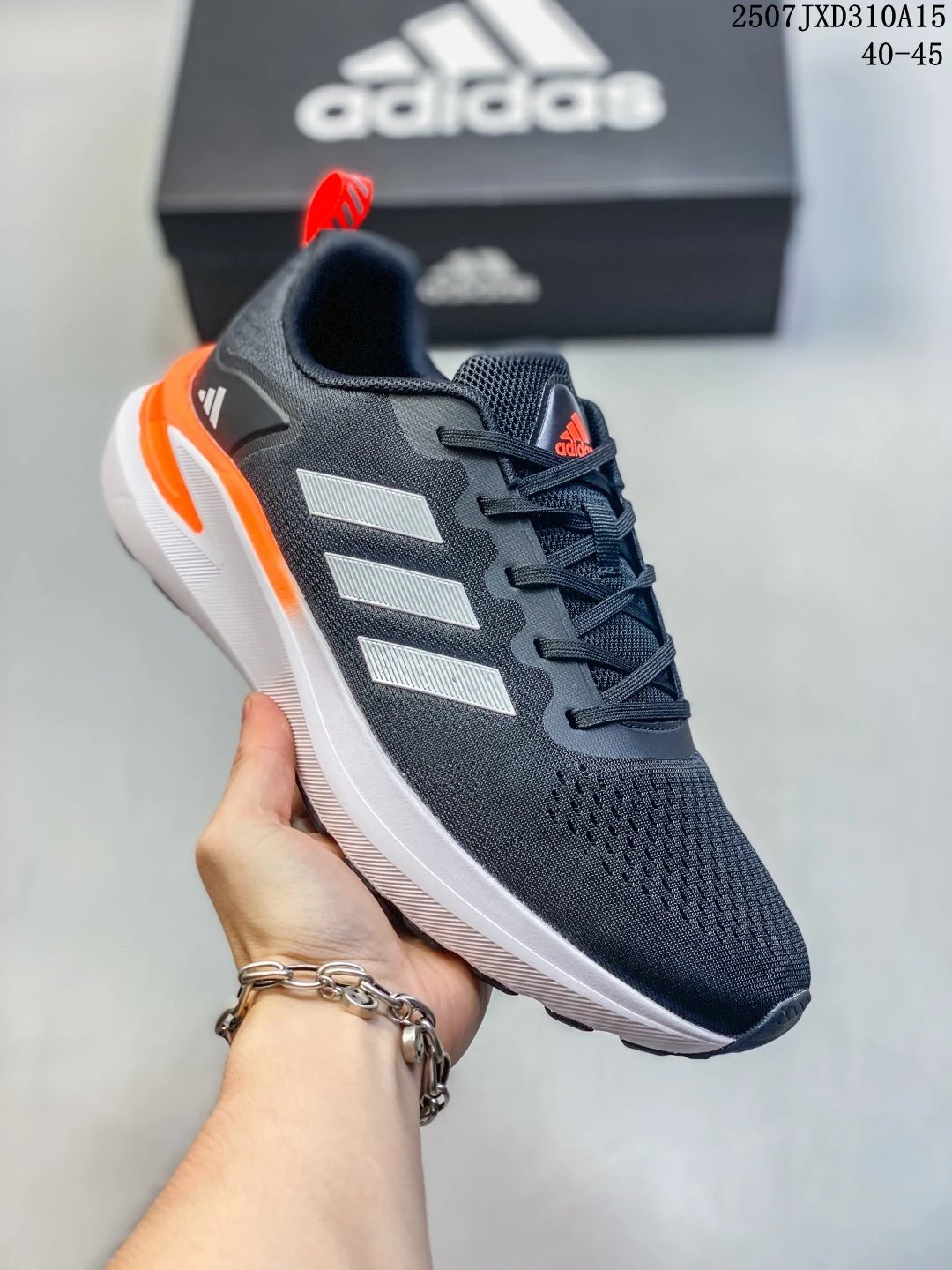 Adidas Black Orange Mesh Running Shoes Men Women