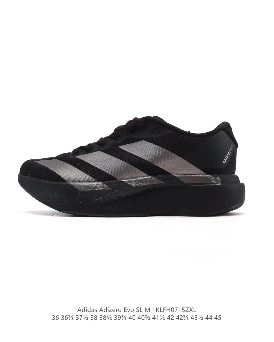 Adidas Adizero Evo SL Black Gray Running Shoes