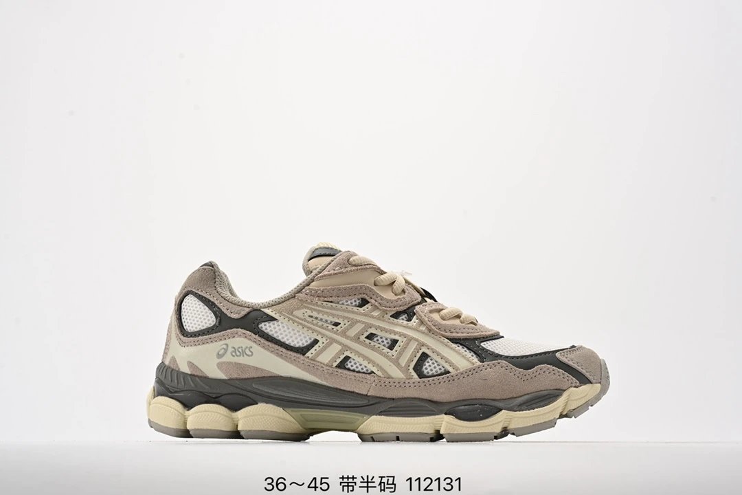 ASICS GEL Retro Beige Gray Mesh Suede Running Shoes