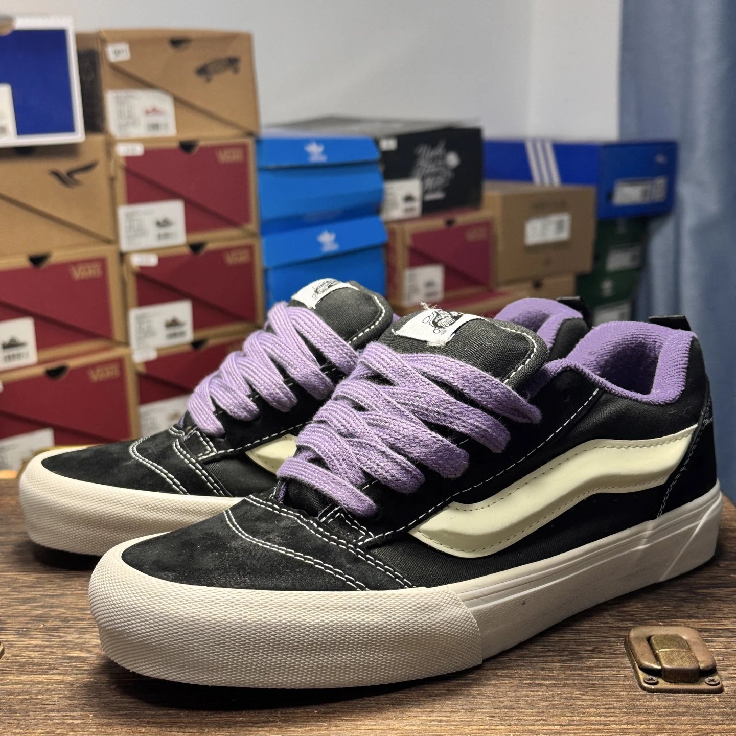 Vans Old Skool Black Purple Low Top Skate Shoes