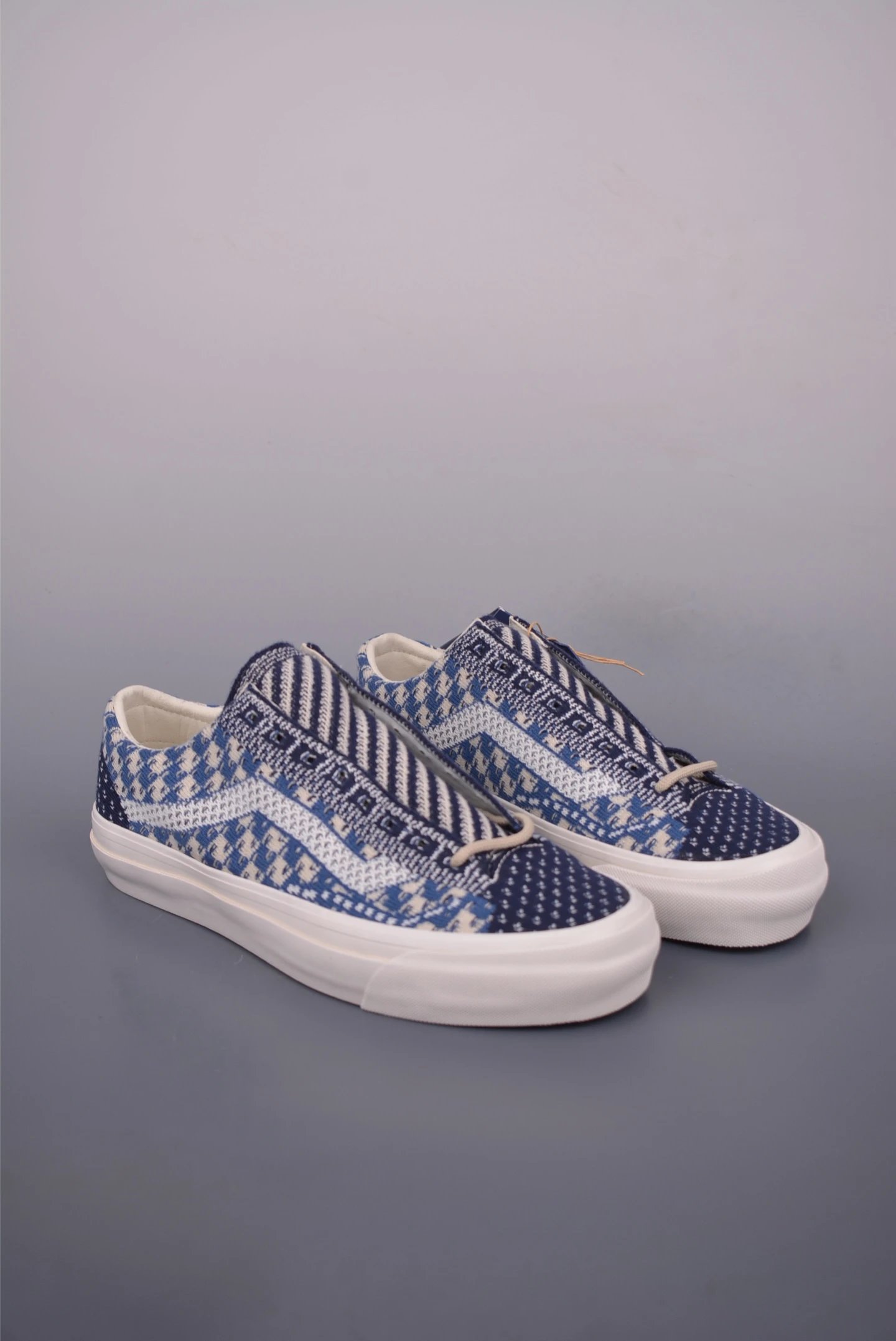 Vans Old Skool Blue White Knit Skate Sneakers