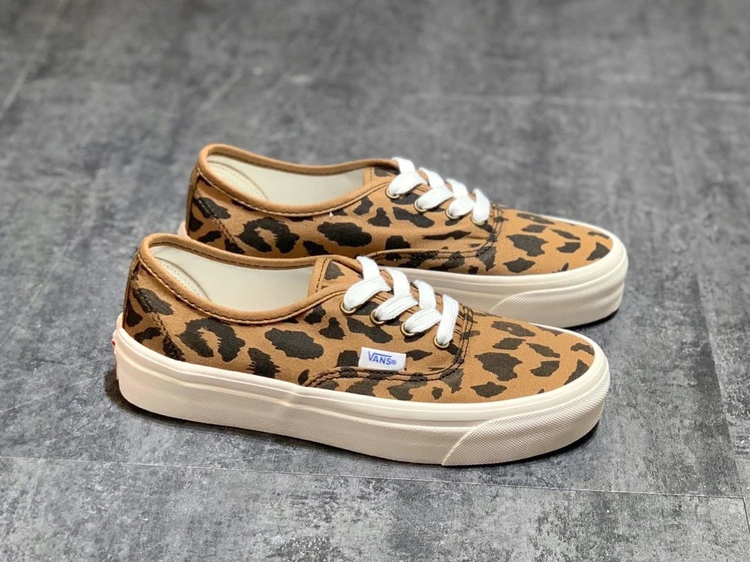 Vans Authentic Brown Leopard Platform Skate Shoes