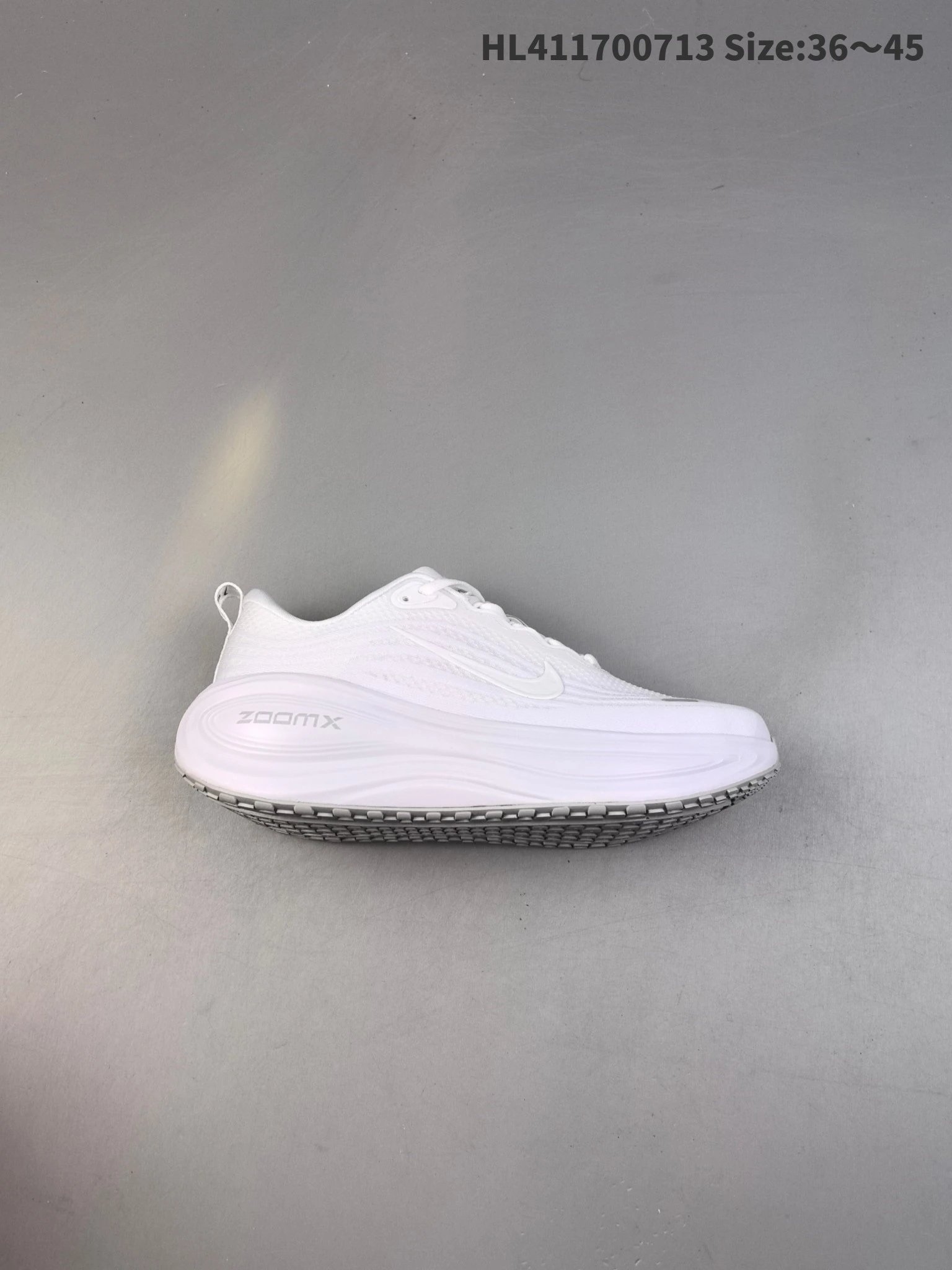 Nike ZoomX Pure White Mesh Cushioned Running Sneakers