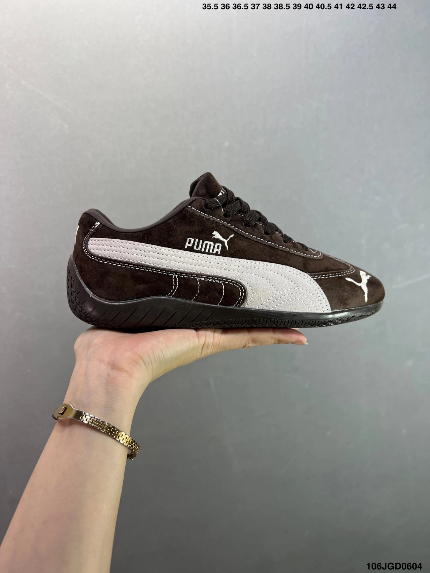 Puma Speedcat Brown White Suede Low-Top Sneakers