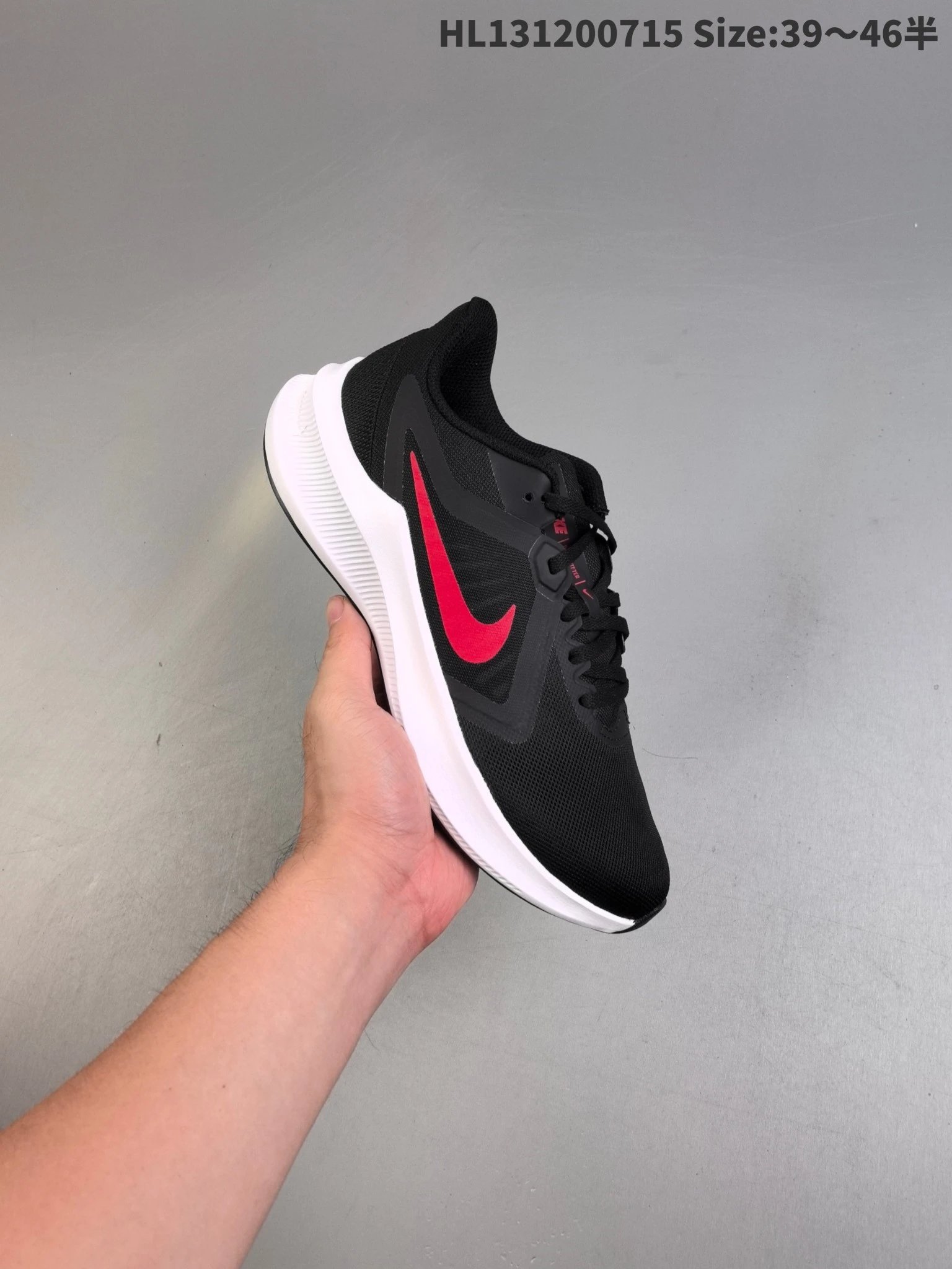 Nike Black Red White Mesh Cushioned Running Sneakers