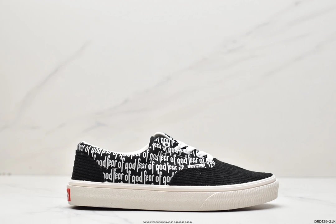 Vans Black White Letter Print Low Top Canvas Skate Shoes