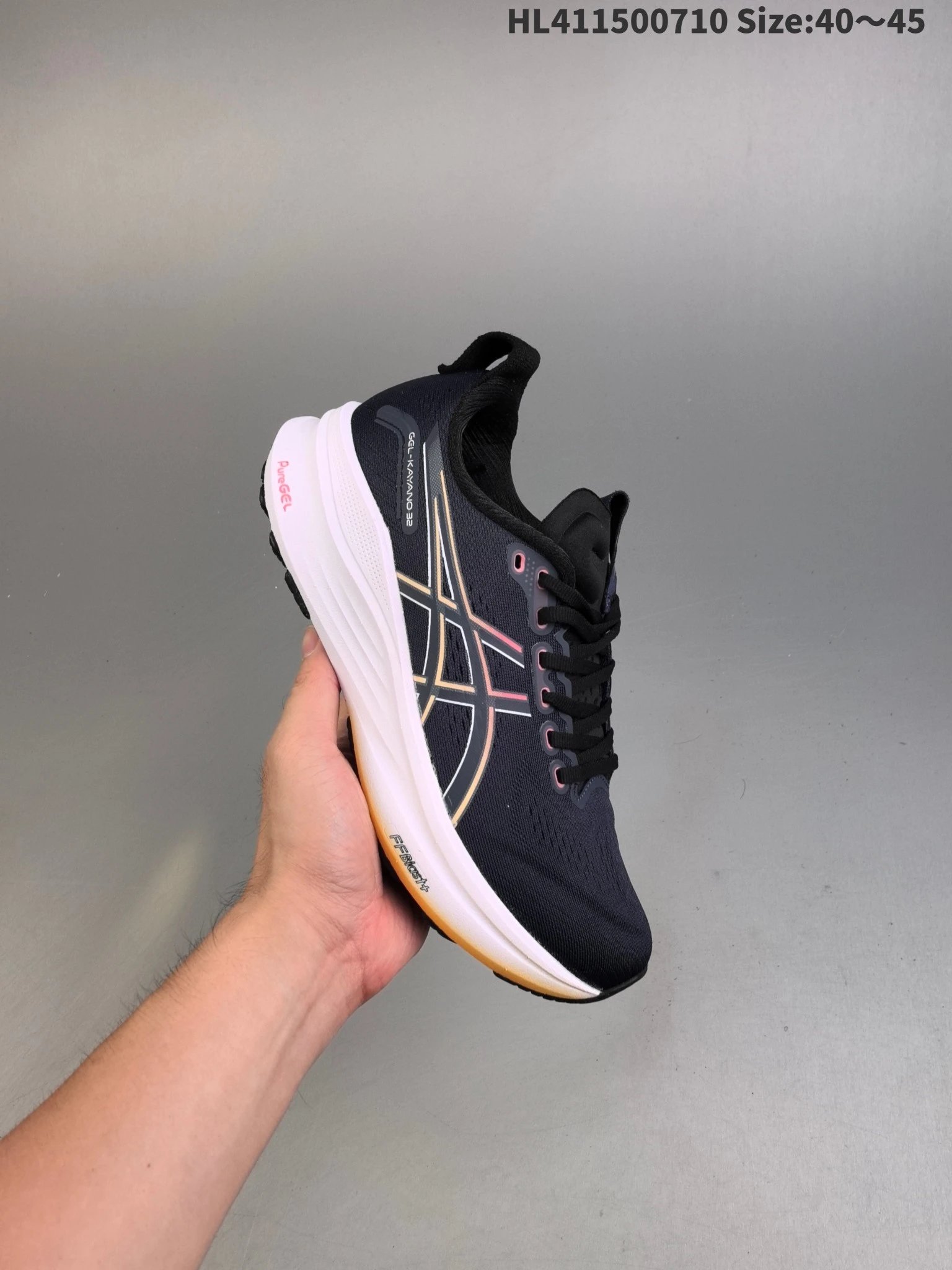 Asics GEL-KAYANO 32 PureGEL Black Pink Gold Running Shoes