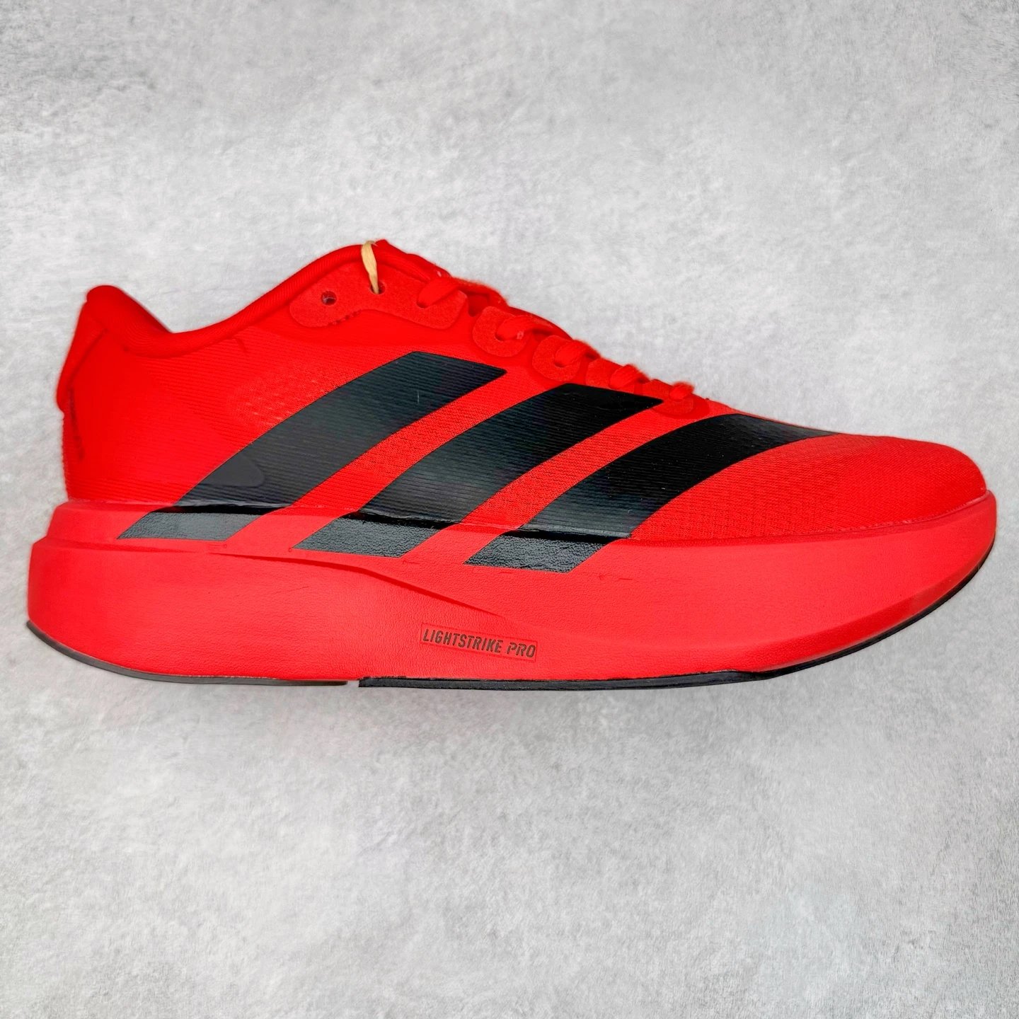 Adidas Red Black 3-Stripe Lightstrike Pro Mesh Running Shoes