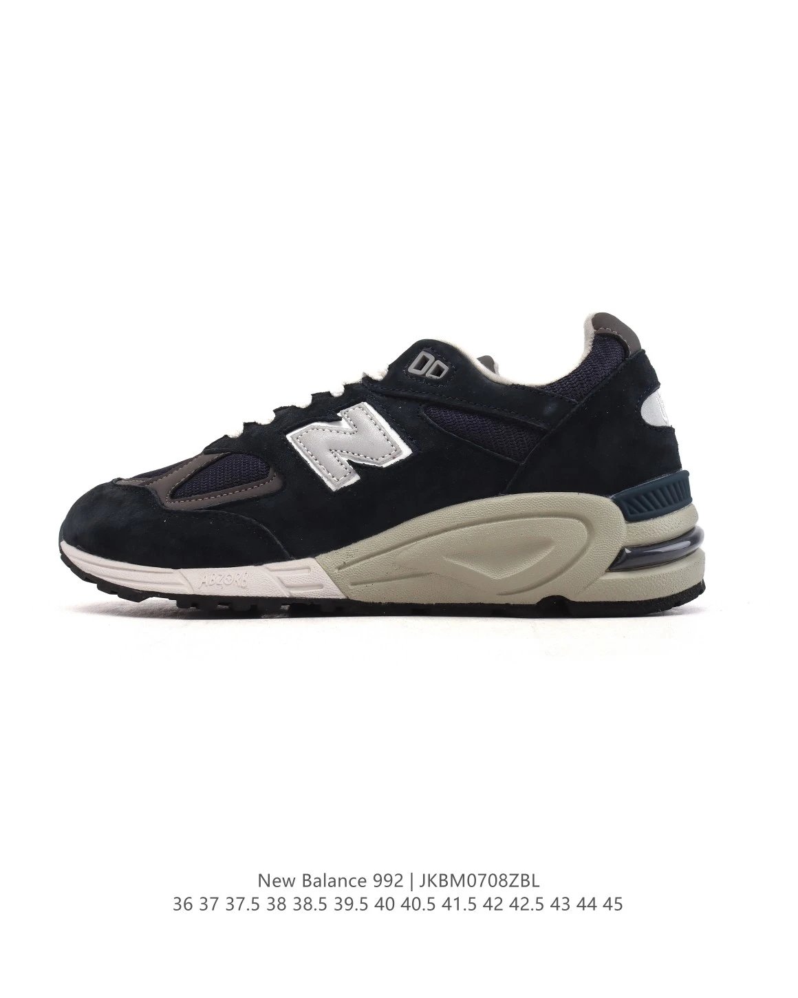 New Balance 992 Black Grey Retro Running Shoes