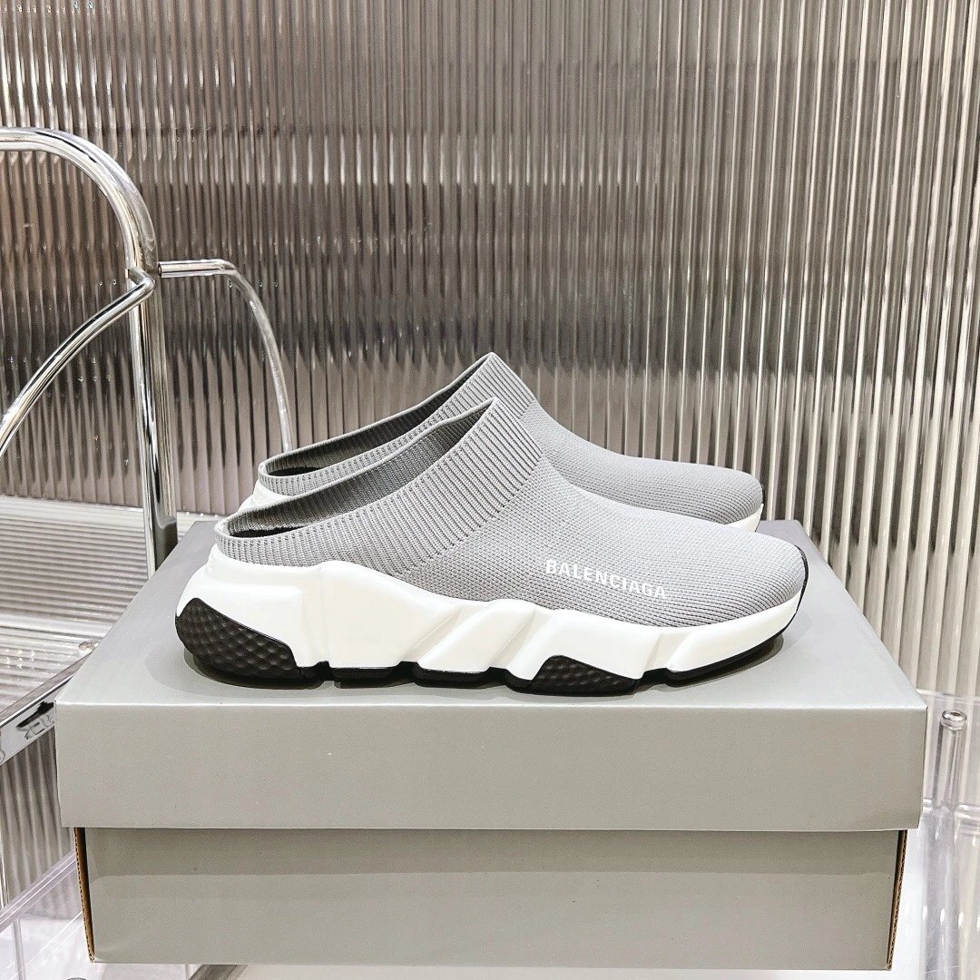 Balenciaga Gray Speed Knit Sock Sneakers Unisex Shoes