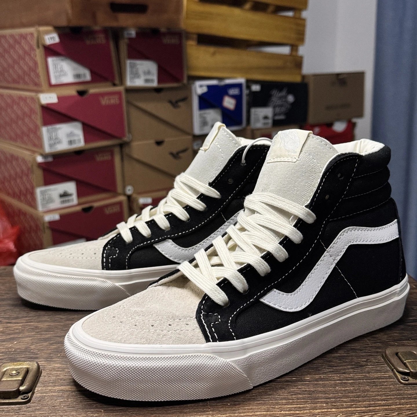 Vans Sk8-Hi Black White High Top Skate Shoes
