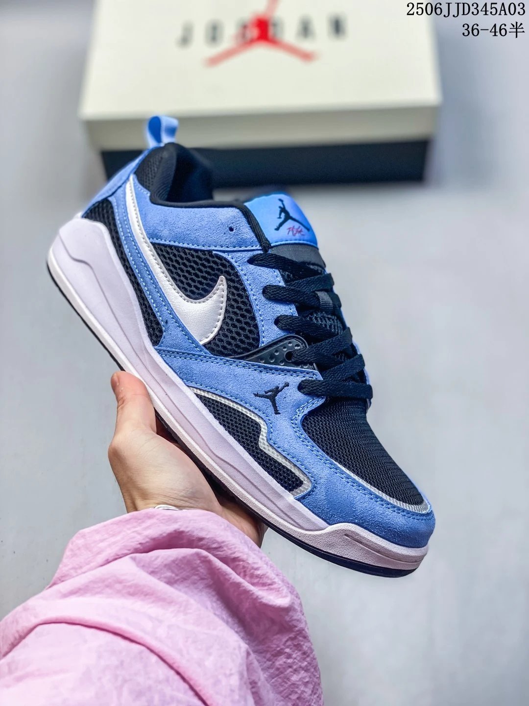 Air Jordan Retro Blue Black Low Top Basketball Shoes