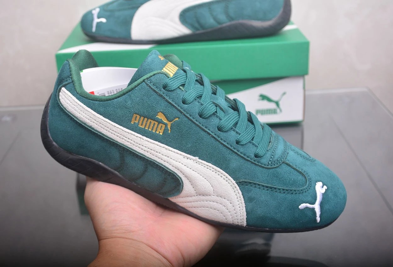 Puma Speedcat Dark Green Suede Unisex Racing Sneakers