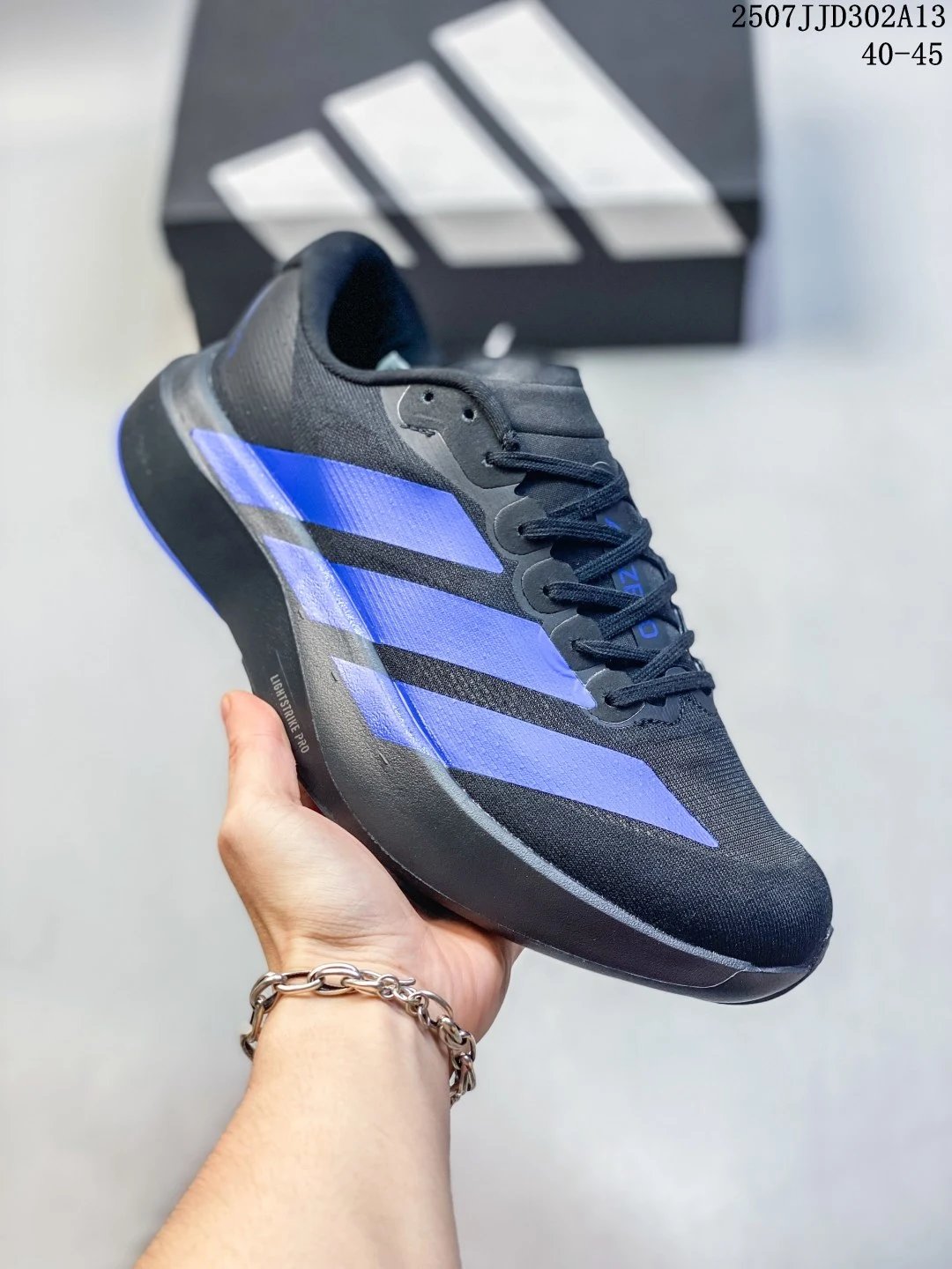 Adidas Adizero Black Blue Low-Top Running Shoes