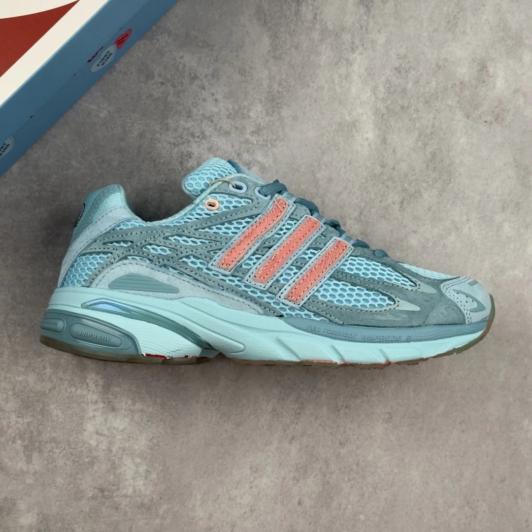 Adidas Blue Coral Mesh Retro Running Shoes Unisex 3-Stripes