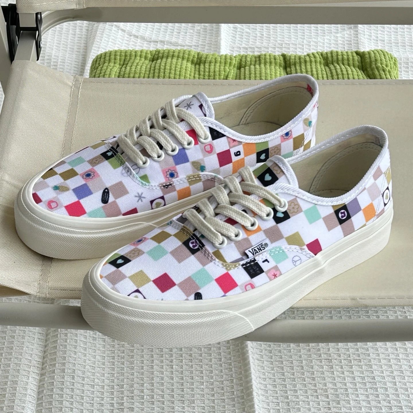 Vans Colorful Checkerboard Platform Canvas Skate Shoes