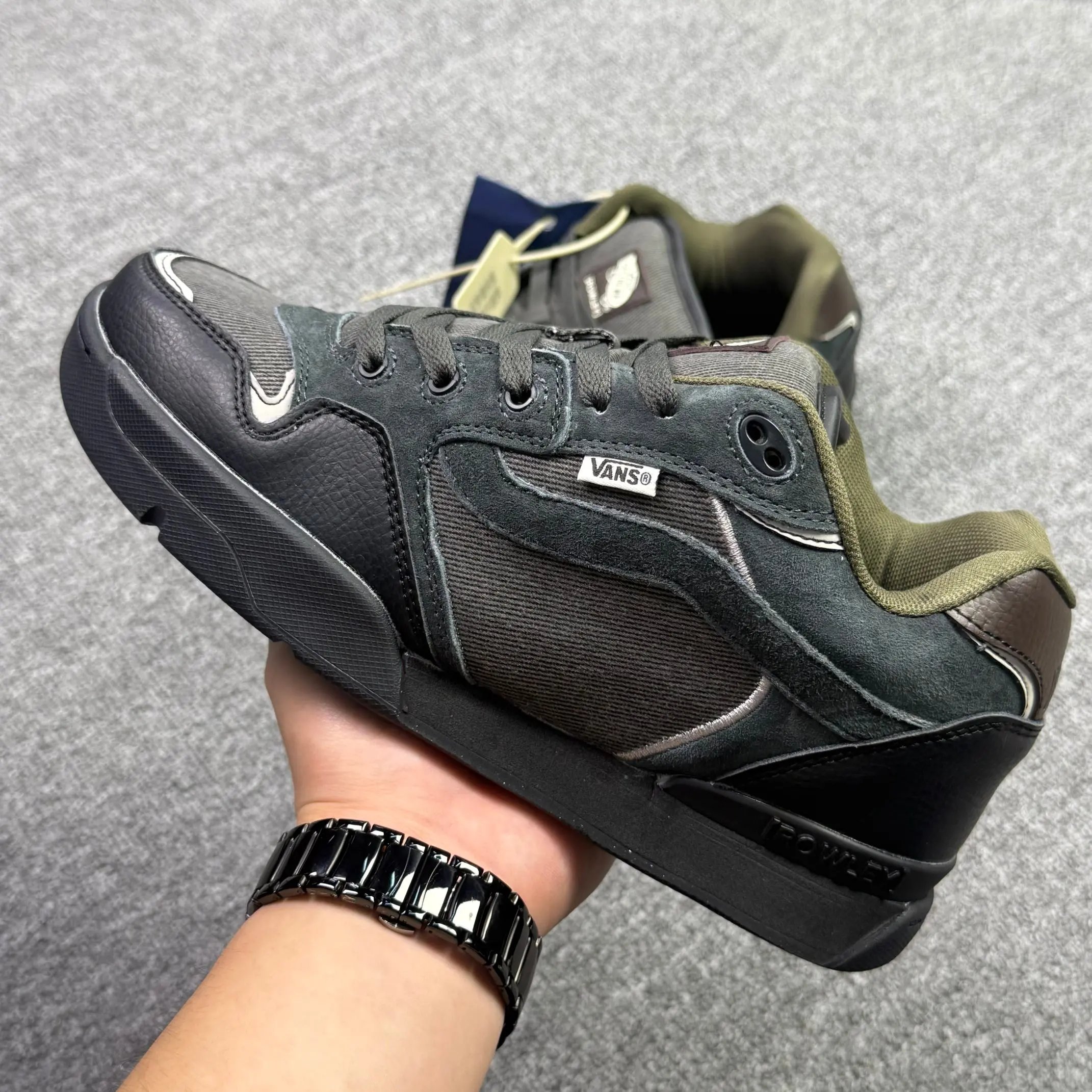Vans Dark Gray Olive Low Top Skate Sneakers