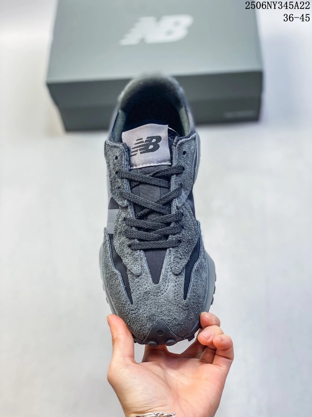 New Balance Gray Black Retro Suede Mesh Running Shoes