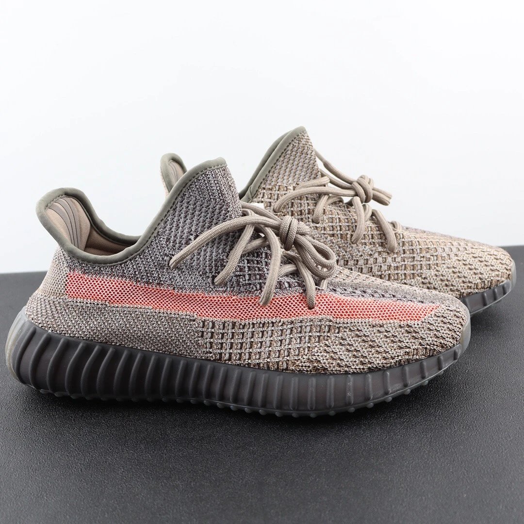 Yeezy Grey White Knit Low Top Sneakers Unisex