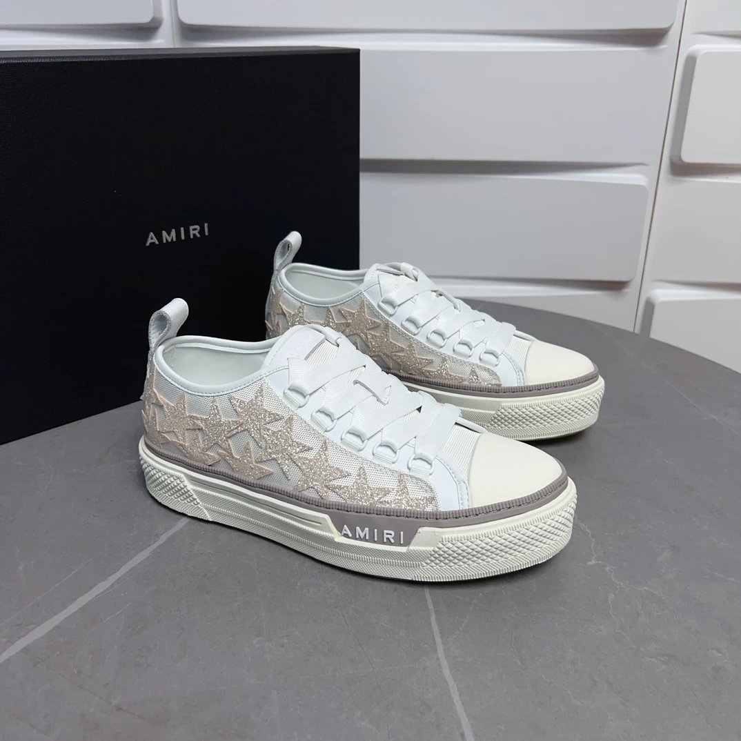 Amiri Silver Star Low Top Platform Skate Sneakers