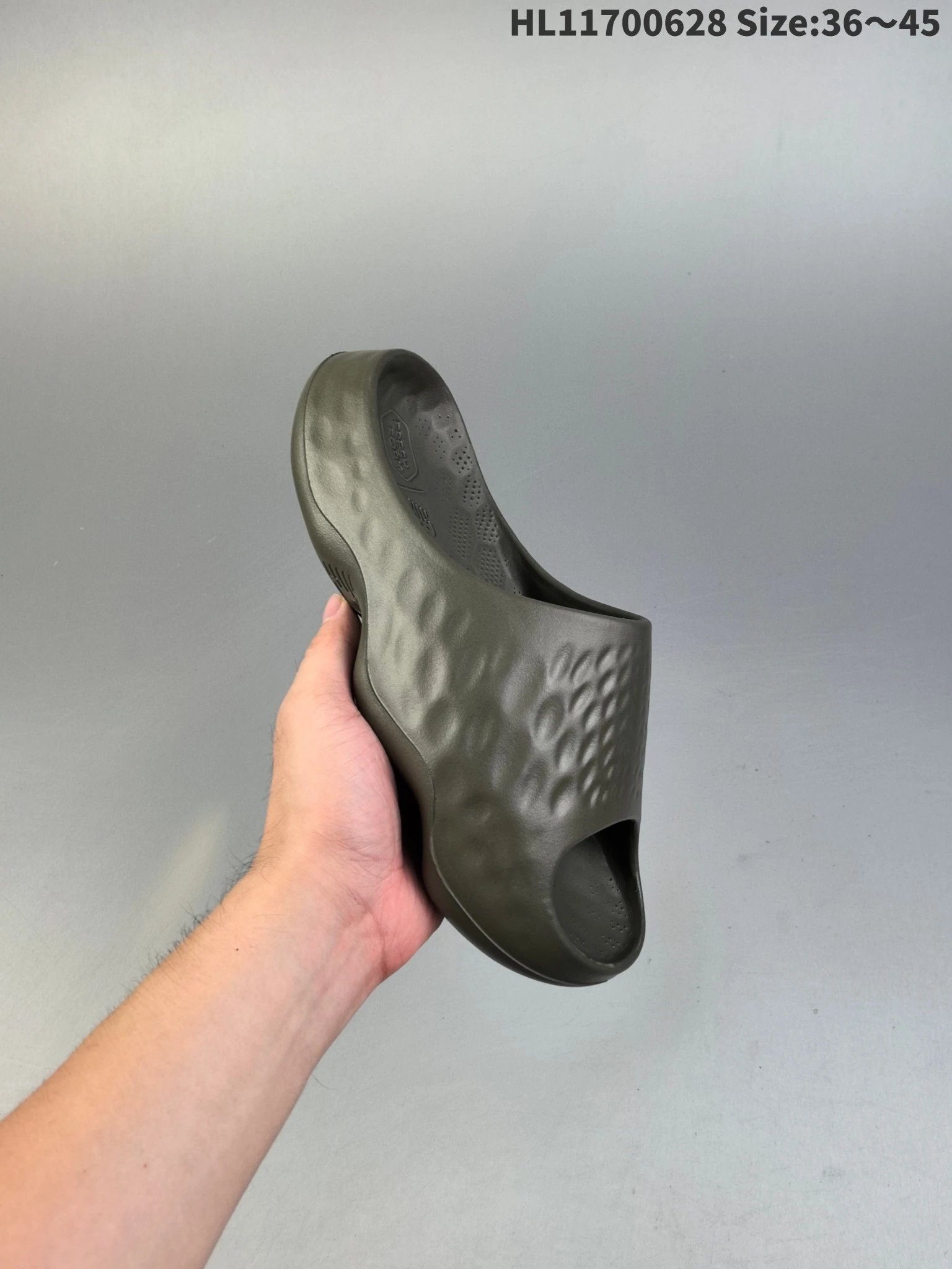 New Balance Olive EVA Wavy Massage Slide Sandals