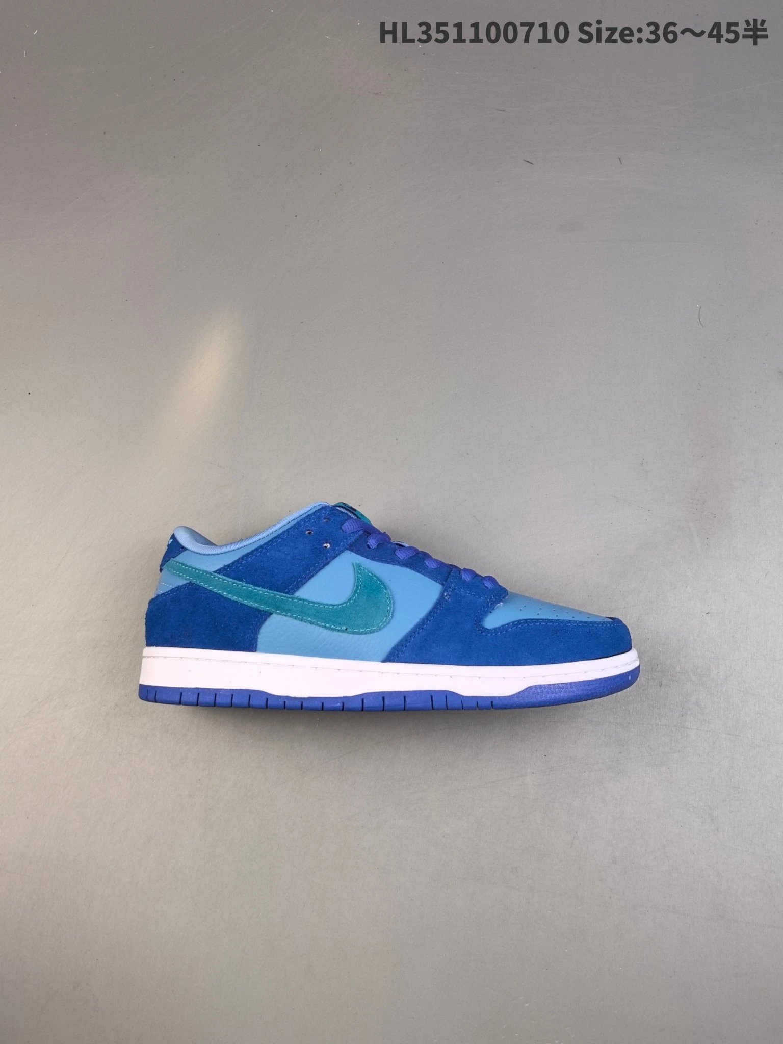 Nike Dunk Low Blue Green Suede Leather Skate Shoes