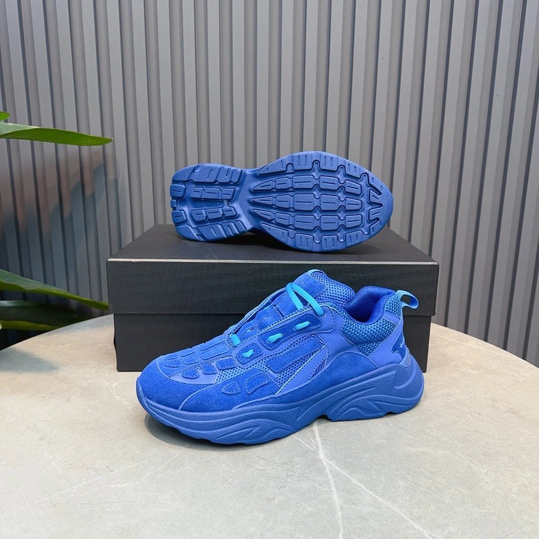 Amiri Blue Vintage Chunky Dad Sneakers Unisex Mesh Suede