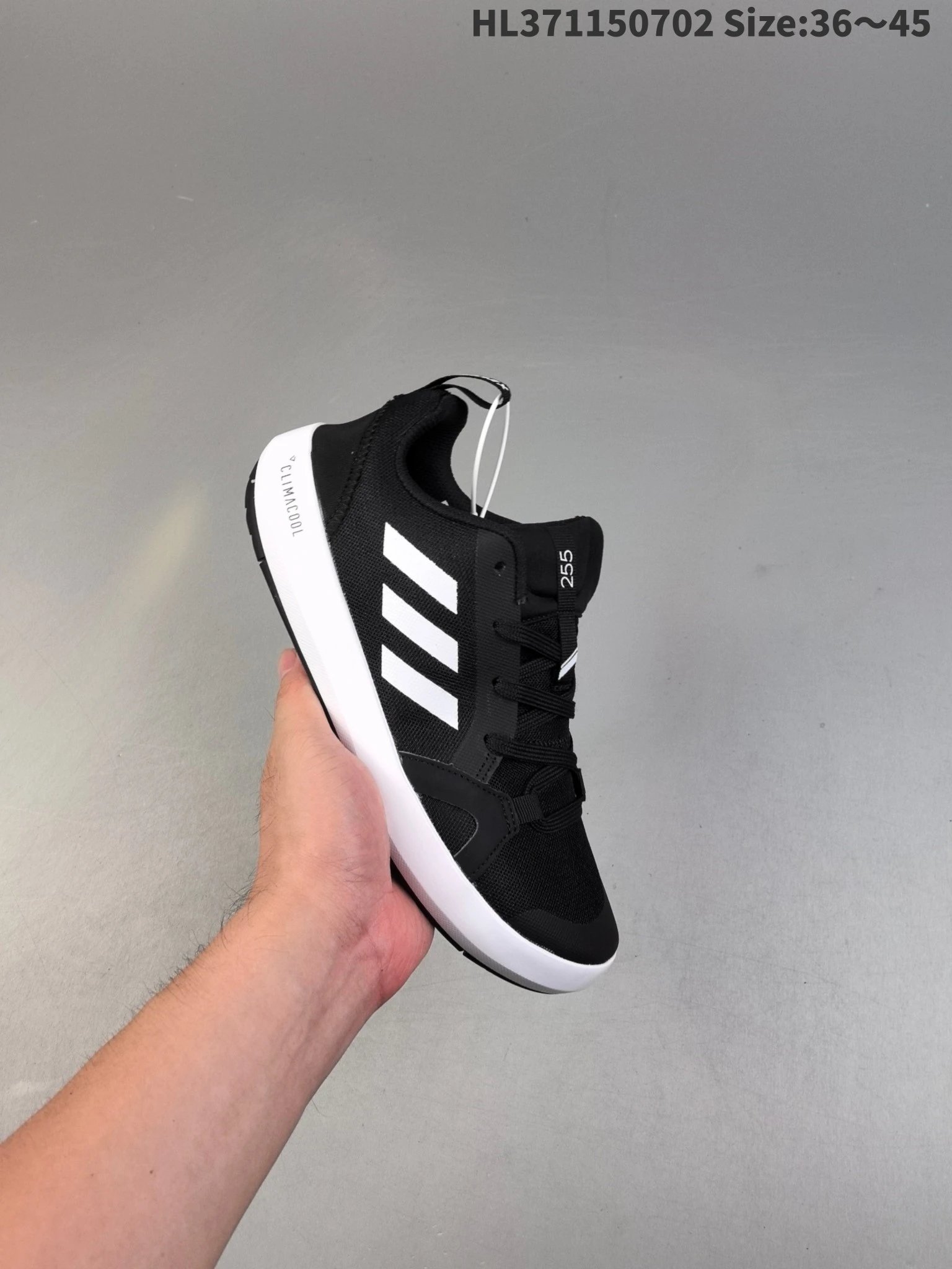 Adidas CLIMACOOL Black White Mesh Running Shoes