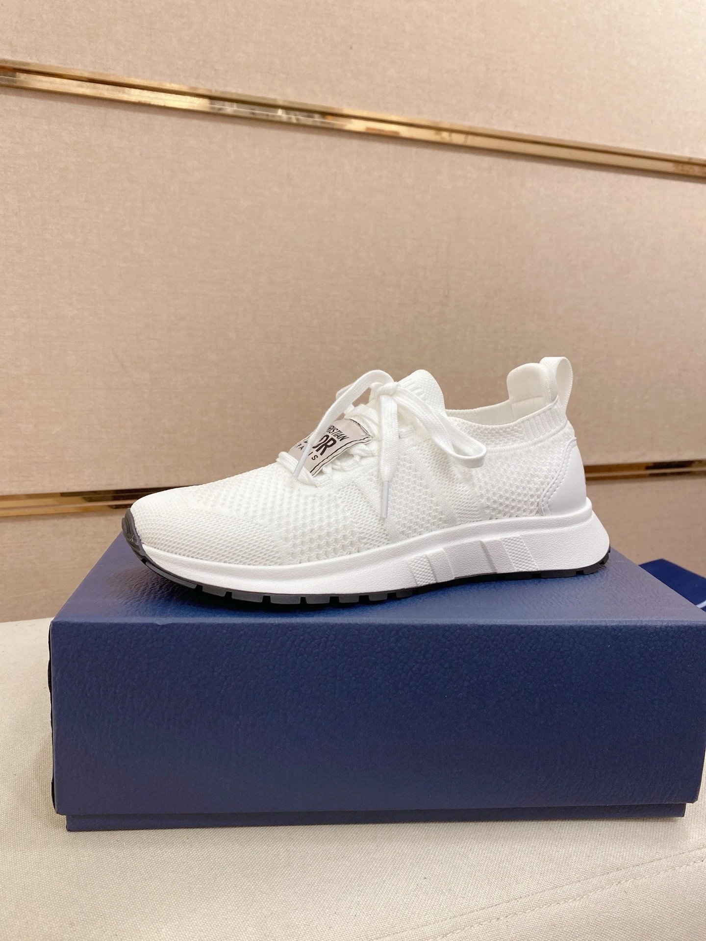 Yeezy White Knit Mesh Low Top Running Sneakers
