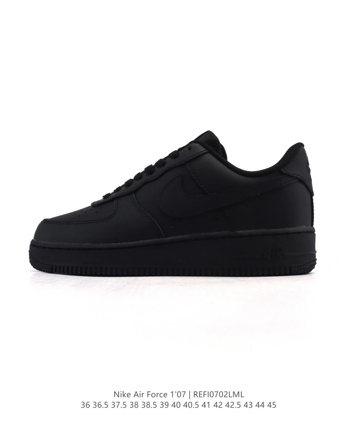 Nike Air Force 1 '07 Black Leather Low Top Sneakers