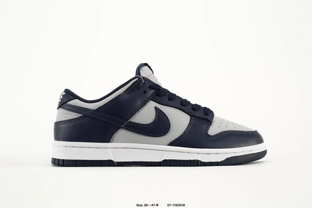 Nike Dunk Low Navy Grey White Leather Sneakers