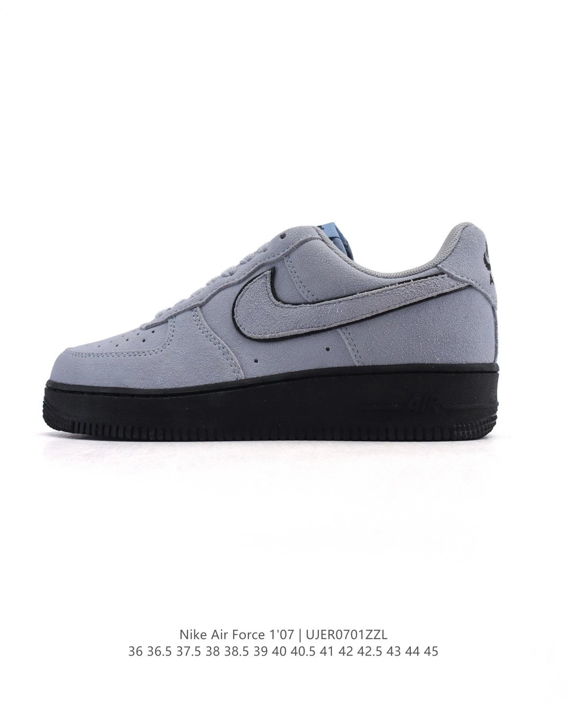 Nike Air Force 1 '07 Grey Black Suede Low Sneakers