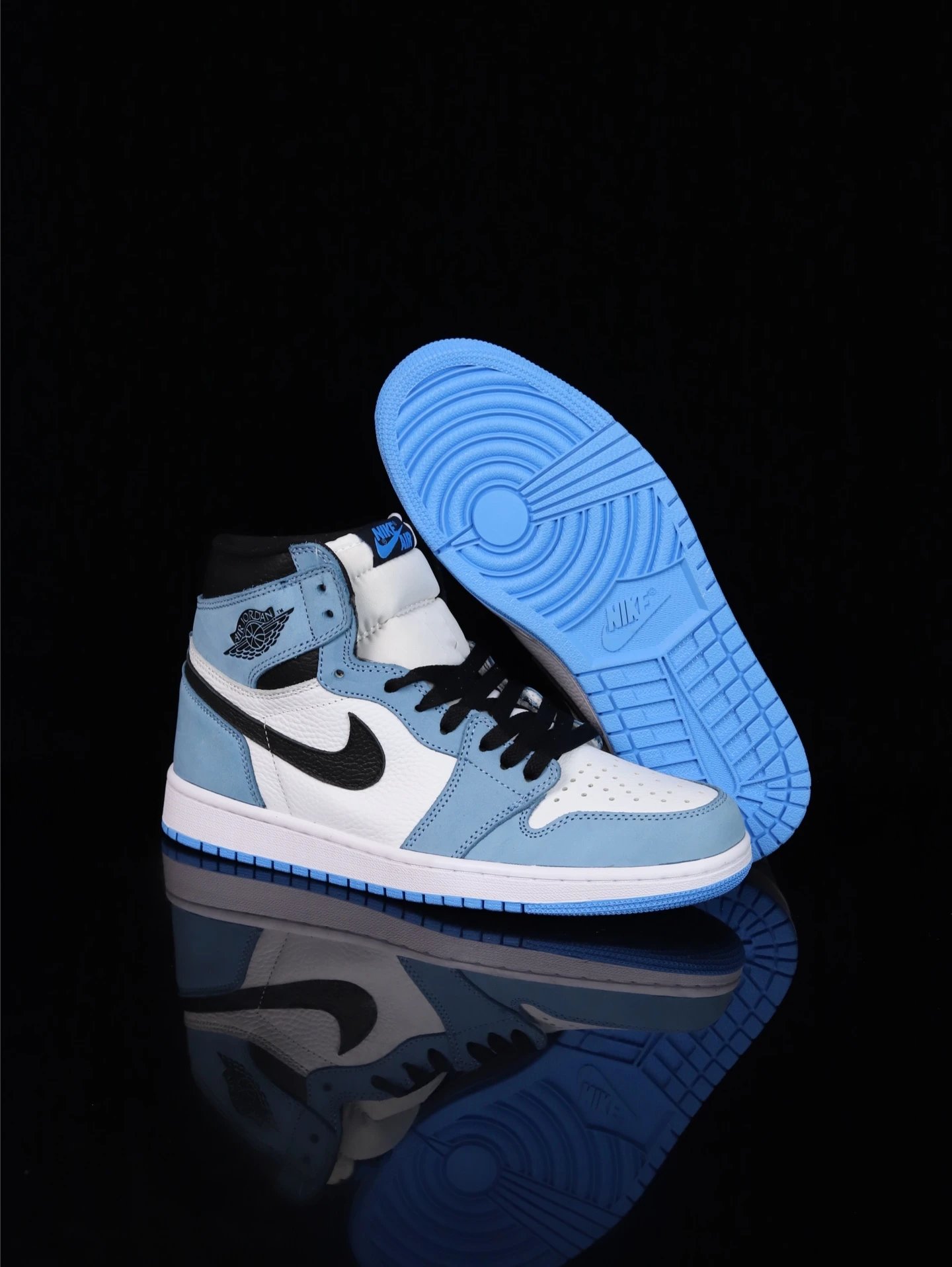 Air Jordan AJ1 High UNC Blue Leather Basketball Shoes