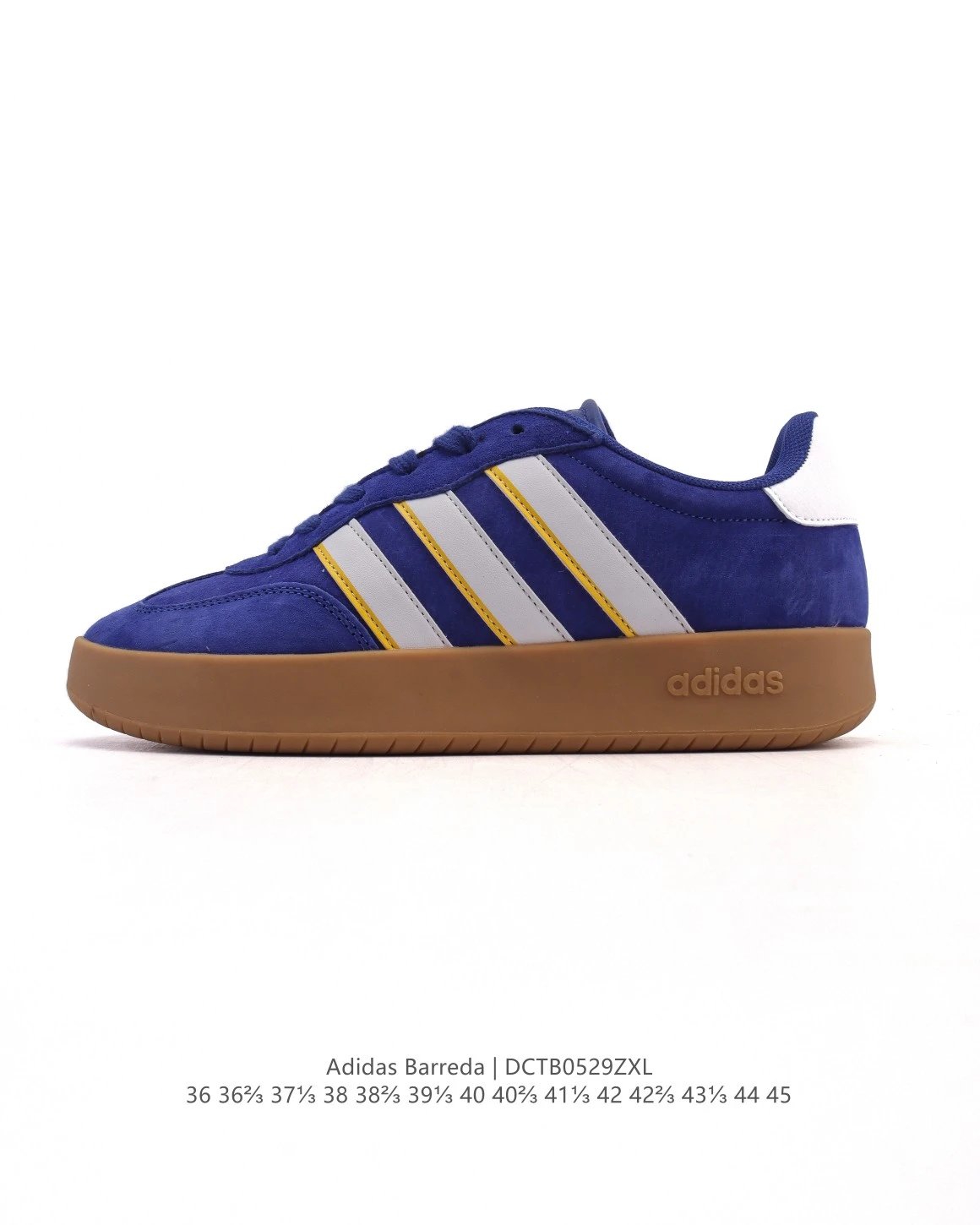 Adidas Barreda Blue Suede Skate Shoes Gum Sole
