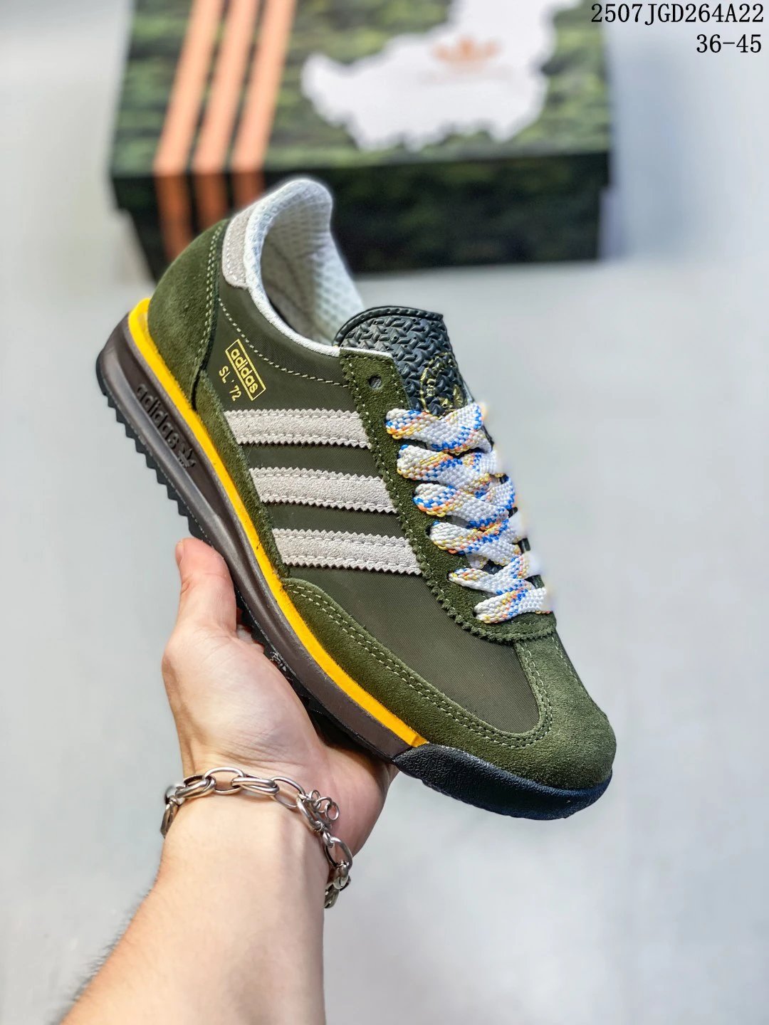 Adidas SL 72 Green Suede Retro Running Shoes